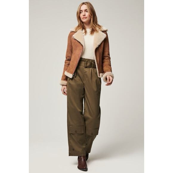 Banana Republic Paola Utility Pant Wide Leg Cargo Green NO BELT 8 - Picture 1 of 3